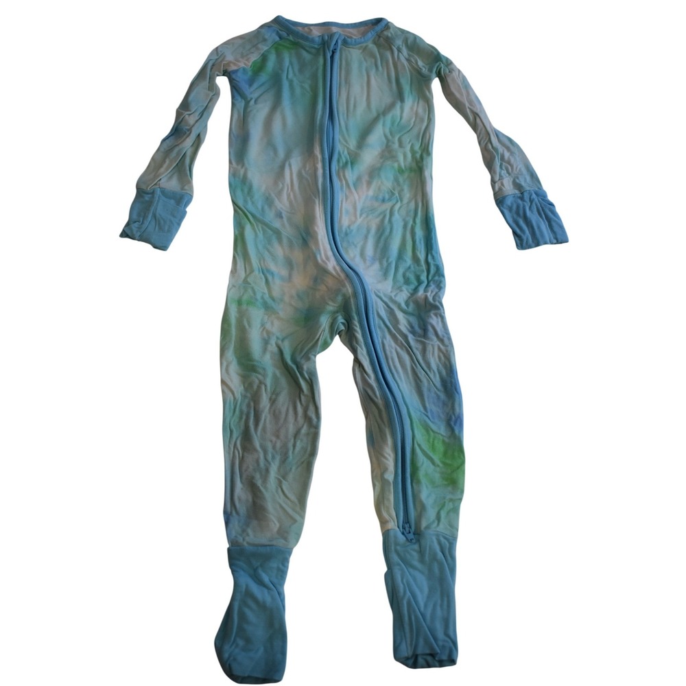 Little Sleepies 12-18M Zippy Blue Green Tie Dye Bamboo Romper